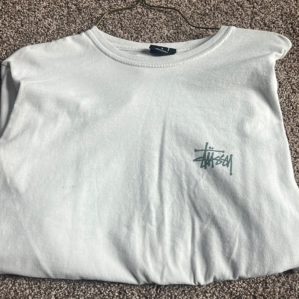 Stussy basic logo white long sleeve tee